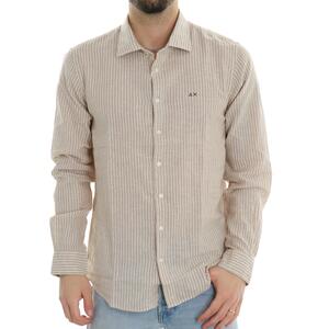 CAMICIA A RIGHE SUN68 SABBIA